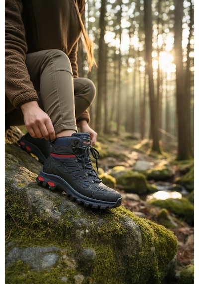 Enoch Erkek Su Geçirmez Kürklü Waterproof Outdoor Trekking Ve Dağcı Botu Lacivert
