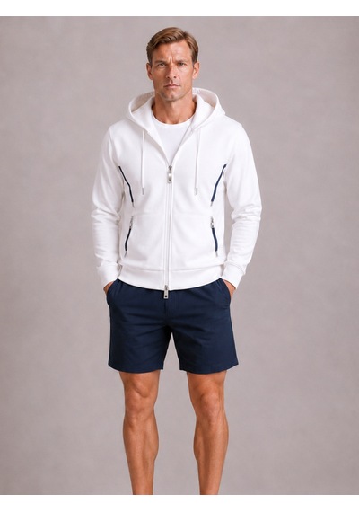 Xint Beyaz Pamuk Dokulu Regular Fit Sweatmont 350204