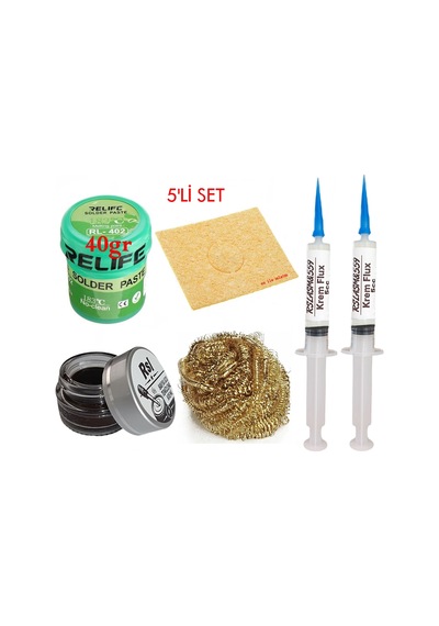 Relıfe Rl-402 Krem Lehim 183 C 40gr Havya Uç Temizleyici Kremi Seti Flux Lehim Toplama Vs Set03