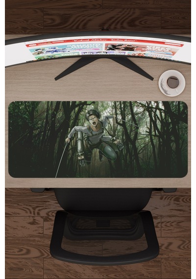 Levi Ackerman Anime V2 - 70x30 Xl Gaming Kauçuk Kaymaz Taban Mouse Pad Fare Altlığı