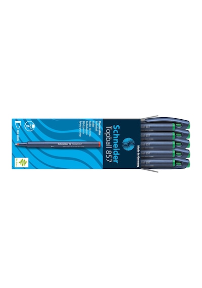 Topball 857 Konik Uçlu Roller Kalem 0,6 Mm Yeşil Çok Renkli