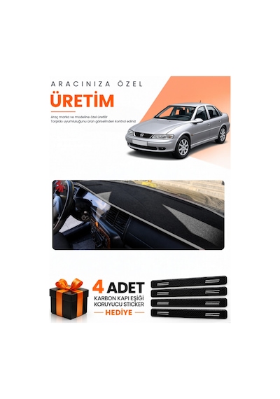 Opel Vectra B 1995-2001 Uyumlu Torpido Koruma Örtüsü Oto Kılıfı - Siyah Gri