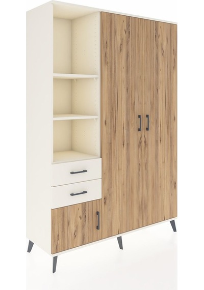Hyperion Dolap 5 Raflı 2 Çekmeceli Tek Askılı 132x44x195 Ayta... Aytaşı