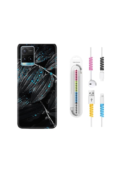 Vivo Y21S Kılıf Kablo Koruyuculu Foid Green 1643