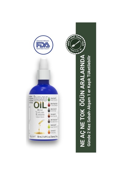 İmmu Oil Bitki Yağları Karışımı 50ml Damla - Vitamin Ve Mineral İçeren Takviye Edici Gıda