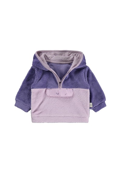 Bebbek Kapşonlu Fermuarlı 2-5 Yaş Sweatshirt - Lila Mor