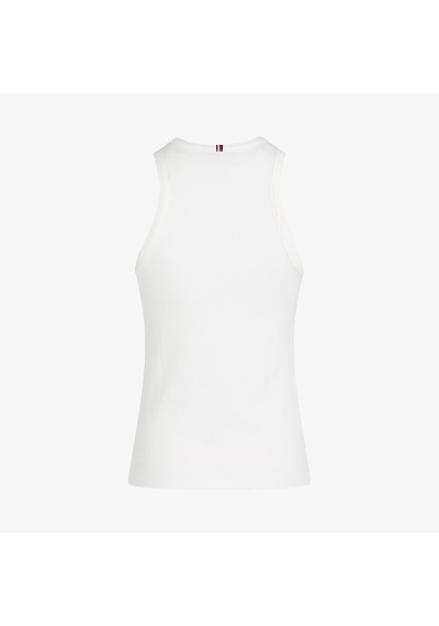 Tommy Hılfıger Tommy Hilfiger Slim 5x2 Rib Tank Kadın Beyaz T-shirtdüzww0ww38635