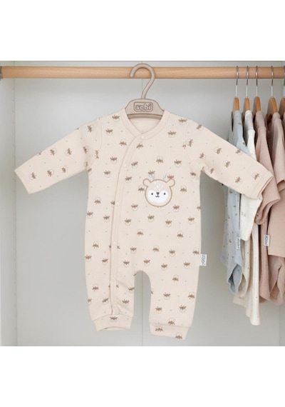Sebi Bebe Kruvaze Geyikli Patiksiz Tulum 1143 Bej