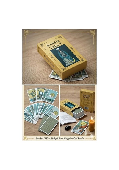 Klasik Tarot Destesi - Türkçe Kılavuz Kitapçıklı Tarot Seti 78 Kart - Rider Waite Tabanlı