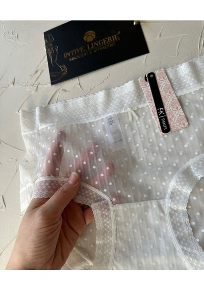 Lily Baby Puantiyeli Pamuk Ağlı Transparan Esnek Normal Bel İthal Ekru