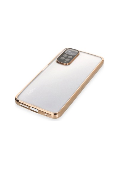 Xiaomi Redmi Note 11 Kılıf Razer Lensli Silikon - Gold Altın
