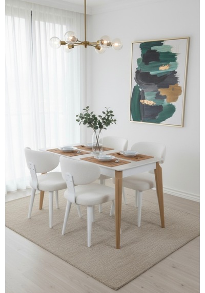 Dfy102 Mdf Yemek Masası Modern Mutfak Masası 4-6 Kişilik Dekoratif Salon, Yemek Odası, Mutfak Masası Traverten - Ceviz Dfy102 Mdf Yemek Masası Modern Mutfak Masası 4-6 Kişilik Dekoratif Salon, Yemek Odası, Mutfak Masası Traverten - Ceviz