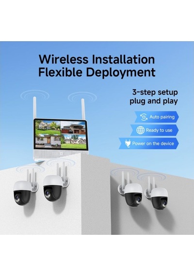 Vstarcam Cs613-y 4 Ptz Kameralı Lcd Ekranlı Sesli Kablosuz Wifi Kamera Seti