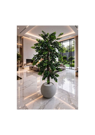 Zeytin Ağacı 150 Cm Gri Küre Saksı Dahil Yeşil