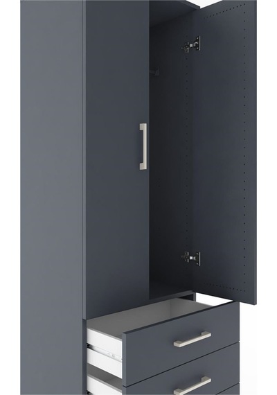 Hyperion Dolap Tek Raflı 3 Çekmeceli Tek Askılı 60x44x182 Ant... Antrasit Hyperion Dolap Tek Raflı 3 Çekmeceli Tek Askılı 60x44x182 Ant... Antrasit