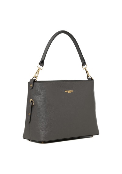 D27 Dark Grey Omuz Çantası Kadın Grazıa Piumelli Milano Bag Gri