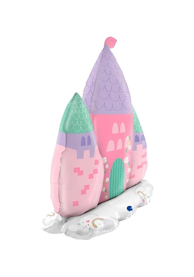 Prenses Konsept Pembe Mor Balon Prenses Evi Şato Balon Konsept Doğum Günü Balon çok renkli