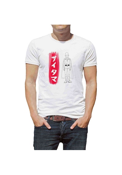 One Punch Man Baskılı Beyaz Erkek Tshirt (531008305)