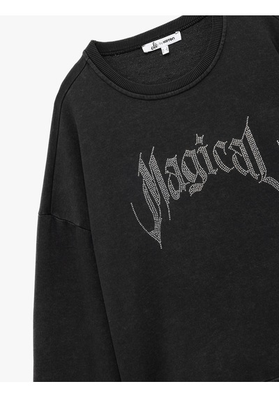 Koton Şardonlu Uzun Kollu Bisiklet Yaka Taşlı Baskılı Oversize Sweatshirt Antrasit 6wal10240ık Antrasit Koton Şardonlu Uzun Kollu Bisiklet Yaka Taşlı Baskılı Oversize Sweatshirt Antrasit 6wal10240ık Antrasit