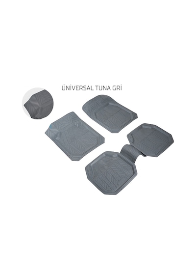 Opel Corsa D-e 2006- Kesilebilir Uyumlu Üniversal Tuna Serisi Gri Havuzlu Oto Paspas Takımı