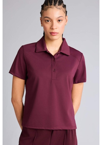 Defacto Standart Fıt Polo Yaka Sporcu İpek Kısa Kollu Tişört G9453ax26smbr232 Bordo-br232