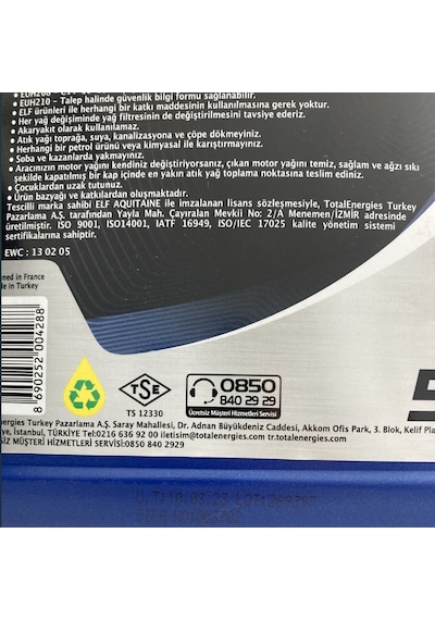 Elf Evolution 900 SxR 5W-40 Motor Yağı 5 L