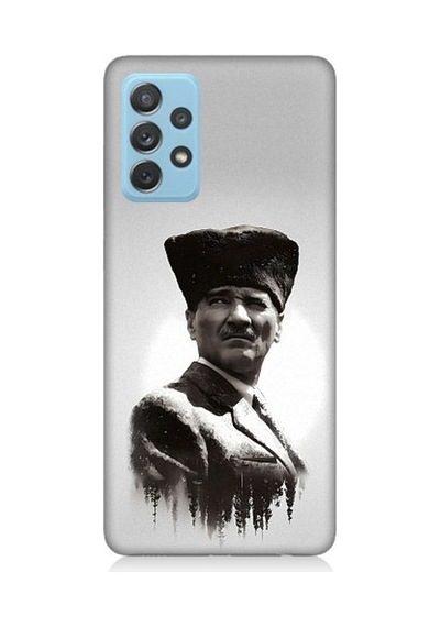 Samsung Galaxy A52 Uyumlu Mustafa Kemal Atatürk Desenli Silikon Kılıf