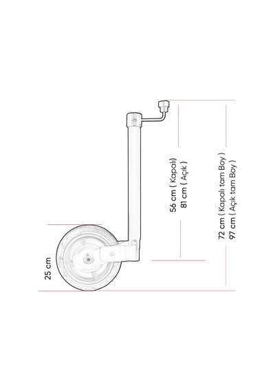 2k Flexible 48mm 300kg Karavan Destek Pilot Tekeri