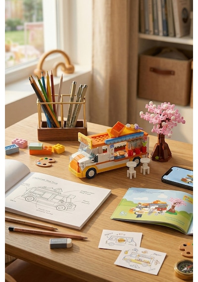 Ogi Mogi Toys Eğitici Bloklar Mobil Restoran 310 Parça,  Yapı Seti