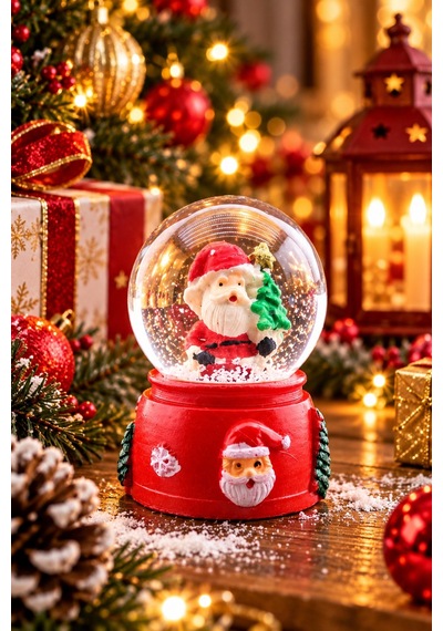 Led Işıklı Mini Noel Baba Kar Küresi 7 Cm 2027 Yeni Yıl Temalı Dekoratif Biblo Yılbaşı Hediyesi
