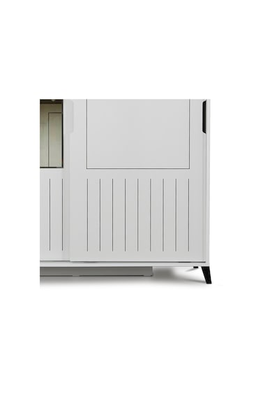 Pasifichome Huga Beyaz Gardırop & Yatak Odası Dolabı Sürgülü 140Cm/ 2 Kapaklı