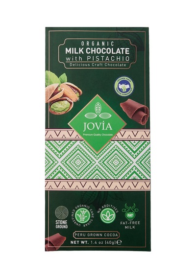 4 Adet Jovia Organik Sütlü Antep Fıstıklı Çikolata 40 G