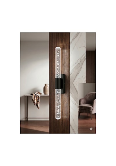 Bubblelight Medium 40 Cm Modern Tasarım Led Aplik - Duvar Lambası - Siyah - Elektrikli - Beyaz Led Siyah Elektrikli 40