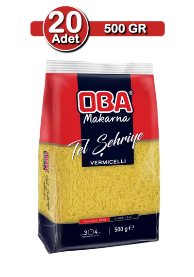 Oba Tel Şehriye Makarna 500 G X 20 Adet Toplu Kullanım Paketi