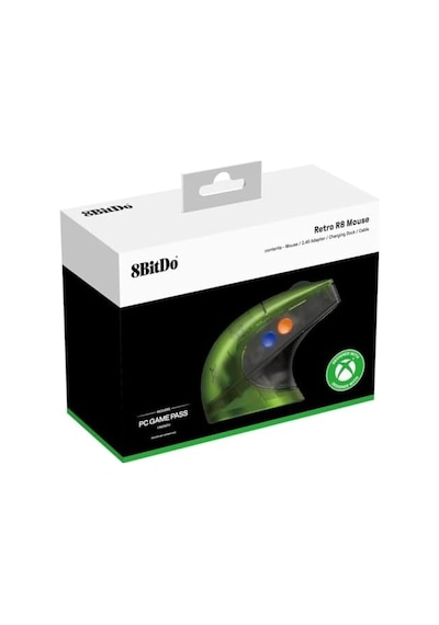 8bitdo Retro R8 Mouse Xbox Edition Şarj İstasyonlu Xbox Windows Pc İle Uyumlu Açık Beyaz