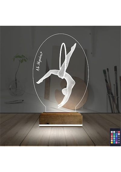 Luvivia Jimnastik Kişiye Özel 3d Lamba - Masa Gece Lambası Şeffaf