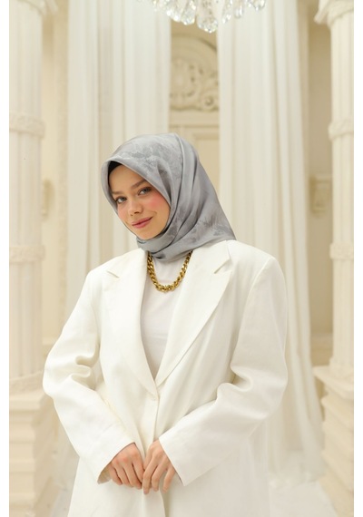 Silk Home Shiny Eşarp 75002-43 Gri, Gümüş