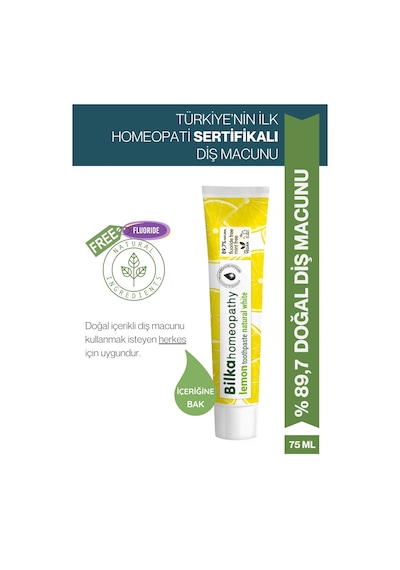 Homeopati Diş Macunu Natural White Limonlu