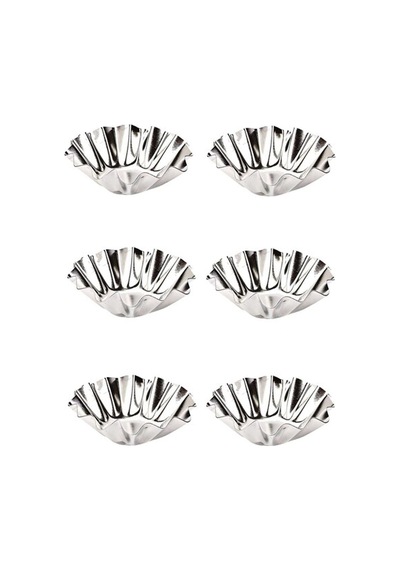 6 Adet Paslanmaz Mini Kek Kalıbı, Cupcake, Tart, Tartolet, Brownie, Topkek, Muffin Kalıbı Metal Kahv Diğer