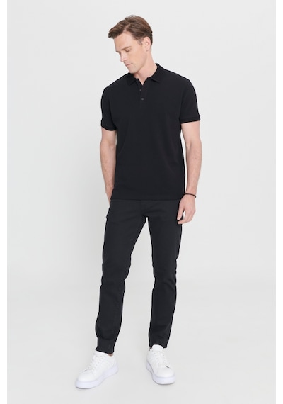 Ac&Co / Altınyıldız Classics Erkek Siyah Slim Fit Dar Kesim Polo Yaka Tişört 4A4820200001SyhXL Siyah
