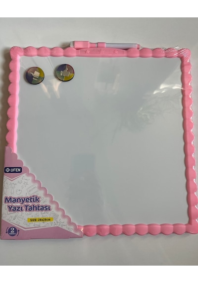 Manyetik Yazı Tahtası Çift Taraflı 29 Cm X 29 Cm Pembe