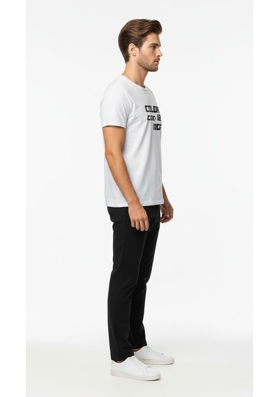 Maximodena Erkek Typography Color Code Baskılı Minimal T-shirt Çok Renkli