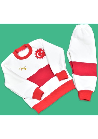 Papatya Silver 925 Ayar Gümüş Pembe Ayaklı Maşallah Bebek İğnesi + Türkiye Armalı Bebek Eşofmanı Altın