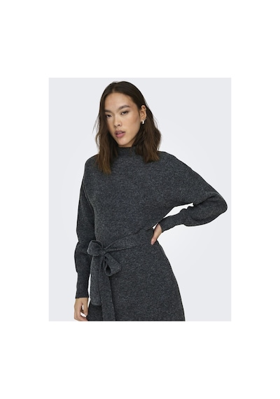 Only Strickkleid Onlthılde Langes Kleid Dark Grey Melange
