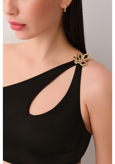 Suwen Noir Tek Omuz Detaylı Bralet Bikini Üst Sb25685012012 Siyah