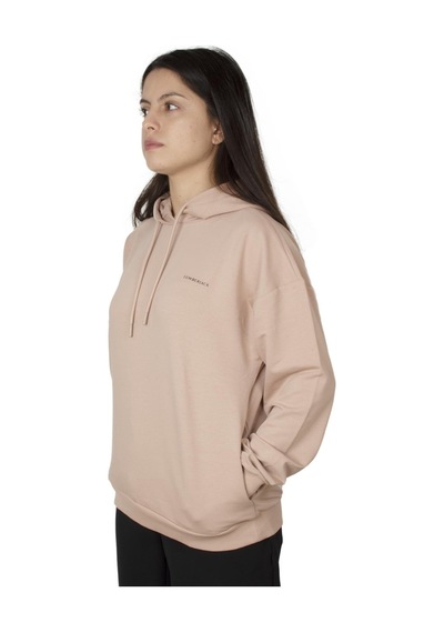 Lumberjack Sn80 Basic Hoodie Sweat Pudra Kadın Sweatshirt Pudra