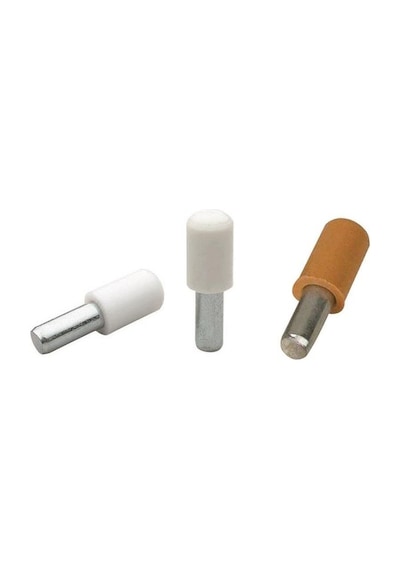 5mm Metal Başlı Raf Pimi, 25 Adet, Beyaz Renk Aahşap