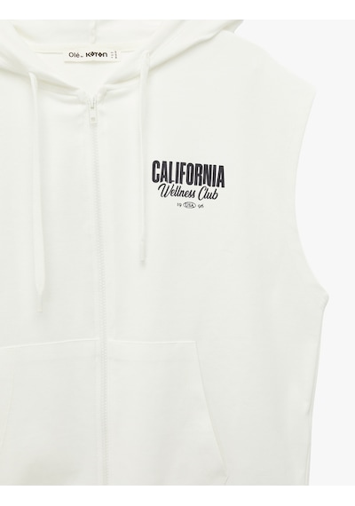 Koton Arkası Baskılı Fermuarlı Cep Detaylı Kapüşonlu Kolsuz Sweatshirt Ekru 6sal30039ık Ekru Koton Arkası Baskılı Fermuarlı Cep Detaylı Kapüşonlu Kolsuz Sweatshirt Ekru 6sal30039ık Ekru