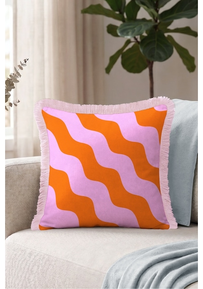 Modern Geometrik Dalgalı Desen Saçaklı Yastık Kılıfı - Retro Bohem Lila Krem Püsküllü Kırlent Kılıfı Serin Yörünge Lime Modern Geometrik Dalgalı Desen Saçaklı Yastık Kılıfı - Retro Bohem Lila Krem Püsküllü Kırlent Kılıfı Serin Yörünge Lime