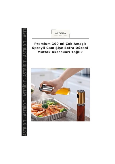 Premium 100 Ml Çok Amaçlı Spreyli Cam Şişe Sofra Düzeni Mutfak Aksesuarı Yağlık Çok Renkli